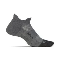 Feetures Unisex Elite Max Cushion No Show Tab Sock - Grey
