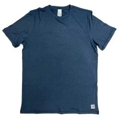 Men's Performance Tech Short Sleeve - Heather Navy/Dark Gray Woven Gazelle Patch