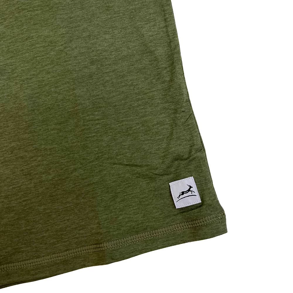 Men's Performance Tech Short Sleeve - Heather Hunter Green/Dark Gray Woven Gazelle Patch 2 Men's Performance Tech Short Sleeve - Heather Hunter Green/Dark Gray Woven Gazelle Patch - Image 2