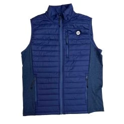 Men's Synthetic Down Vest - Navy/Black Embroidered Gazelle Patch