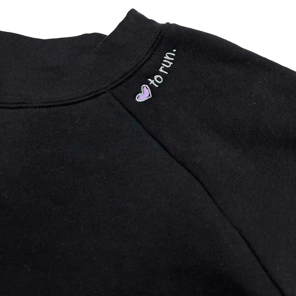 Women's Love To Run Raglan Pullover Fleece - Black/Grey/Dusty Orchid 2 Women's Love To Run Raglan Pullover Fleece - Black/Grey/Dusty Orchid - Image 2