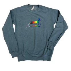 Unisex Pride Sponge Fleece Drop Shoulder Sweatshirt - Heather Slate/Multi