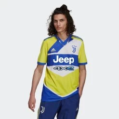 ADIDAS Juventes 21/22 3rd Jersey - Shock Yellow/Hi Res Blue -Sportswear Sales Store Juventus 21 22 Third Jersey Yellow GS1439 21 model