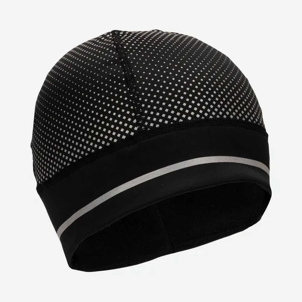 Nathan HyperNight Reflective Pony Tail Beanie - Black/Geo Print 1 Nathan HyperNight Reflective Pony Tail Beanie - Black/Geo Print