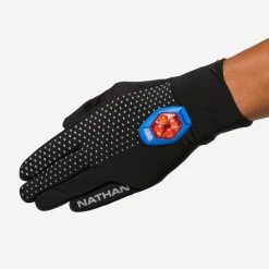 Nathan HyperNight Reflective Glove - Black/Geo Print -Sportswear Sales Store NS10460 00180 HyperNightReflectiveGlove onBody 3 720x 6f4d5627 f57c 499f 9af8 edf2820ef6b5