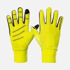 Nathan HyperNight Reflective Glove - Hi Vis Yellow/Geo Print -Sportswear Sales Store NS10460 40044 HyperNightReflectiveGlove hero