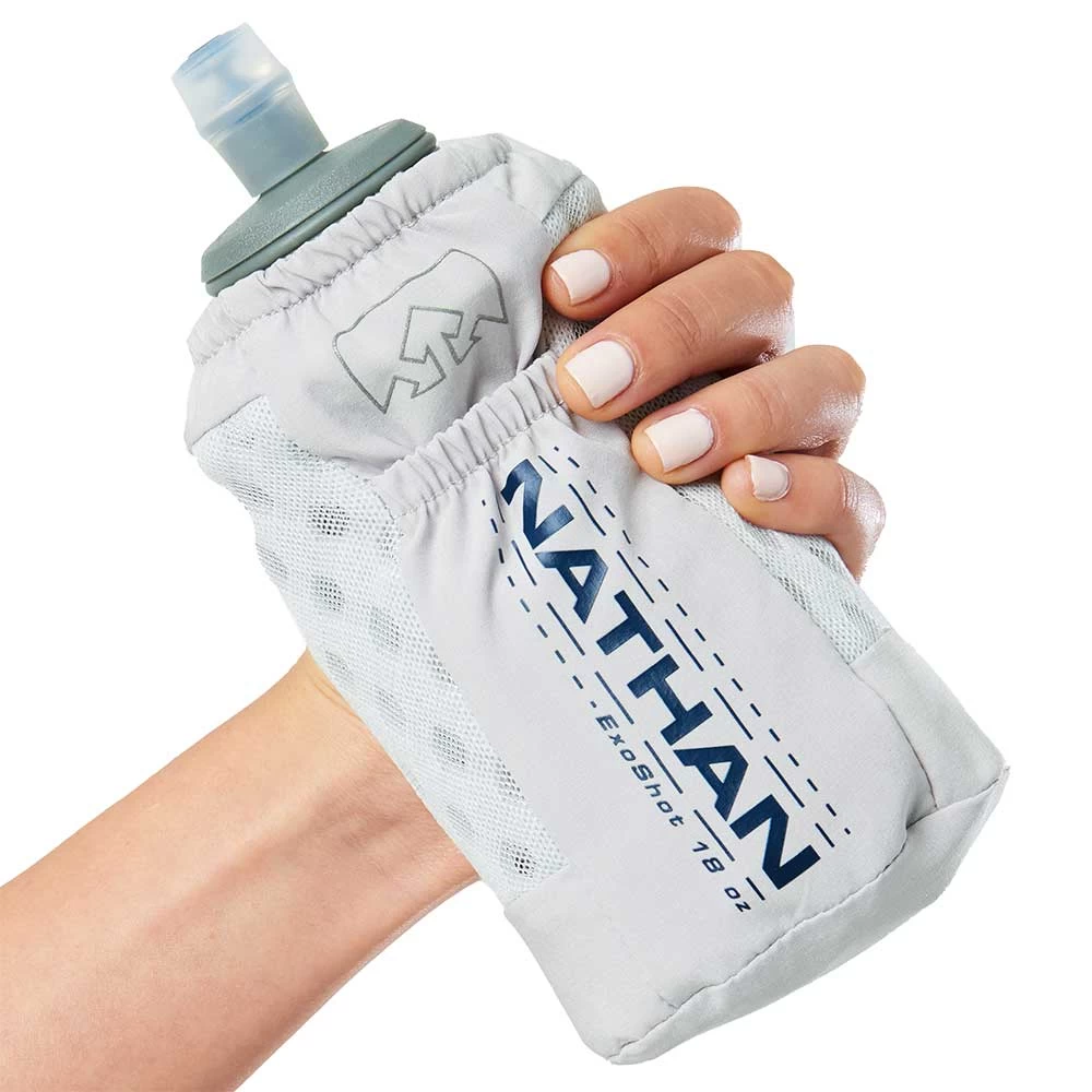Nathan ExoDraw 2.0 (18oz) Handheld Water Bottle - Vapor Grey/Estate Blue 7 Nathan ExoDraw 2.0 (18oz) Handheld Water Bottle - Vapor Grey/Estate Blue - Image 7