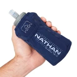 Nathan ExoDraw 2.0 (18oz) Handheld Water Bottle - Estate Blue/Periwinkle 9 Nathan ExoDraw 2.0 (18oz) Handheld Water Bottle - Estate Blue/Periwinkle -Sportswear Sales Store NS4863 60292 ExoDraw 2 onBody 1