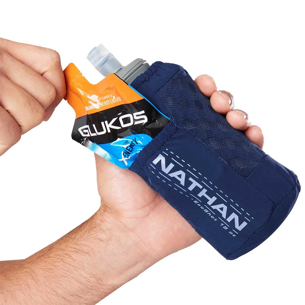 Nathan ExoDraw 2.0 (18oz) Handheld Water Bottle - Estate Blue/Periwinkle 5 Nathan ExoDraw 2.0 (18oz) Handheld Water Bottle - Estate Blue/Periwinkle - Image 5