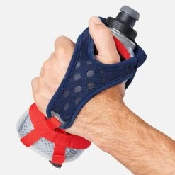 Nathan QuickSqueeze Insulated 18oz Handheld Water Bottle - Estate Blue/White -Sportswear Sales Store NS70340 60280 QuickSqueezeIns18oz onBody 2