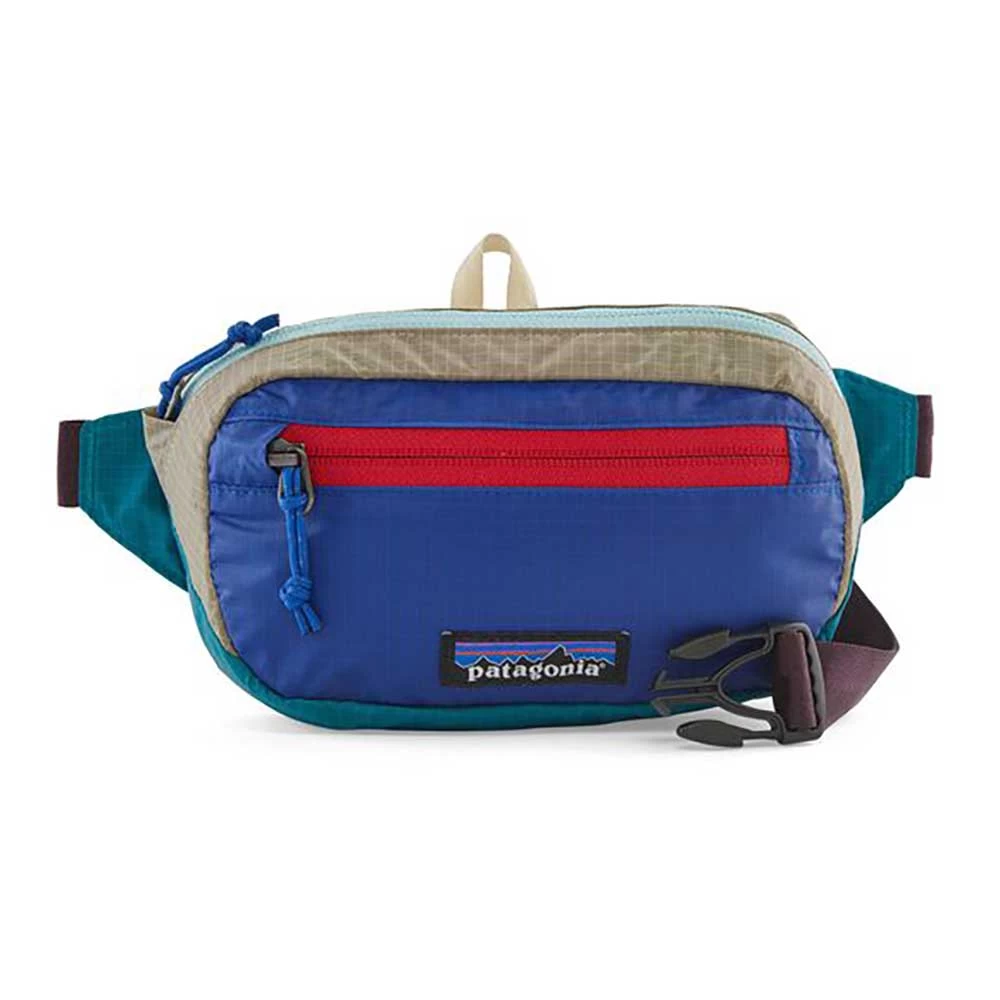 Patagonia Ultralight Black Hole Mini Hip Pack - Patchwork: Belay Blue 1 Patagonia Ultralight Black Hole Mini Hip Pack - Patchwork: Belay Blue