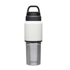 Camelbak MultiBev 17 Oz Bottle / 12 Oz Cup Insulated Stainless Steel - White/White 13 Camelbak MultiBev 17 Oz Bottle / 12 Oz Cup Insulated Stainless Steel - White/White -Sportswear Sales Store R21 MultiBev Front Stainless Bottom Cap White