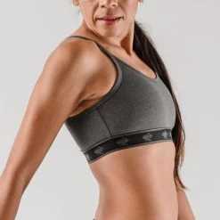 Women's Strappy Pocket Bra - Charcoal -Sportswear Sales Store RW225 4 2