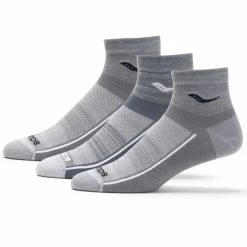 Saucony Unisex Inferno Ultralight Quarter Socks - Grey Assorted-3-pack