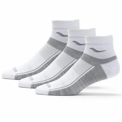 Saucony Unisex Inferno Ultralight Quarter Socks - White Assorted- 3-pack