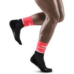 CEP Women's The Run Compression Mid Cut Socks 4.0 - Pink/Black