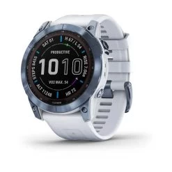 Garmin Fenix 7X Sapphire - Whitestone Titanium With Silicone Band