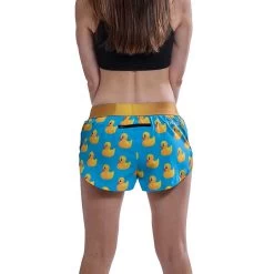 Women's Rubber Ducky 1.5" Split Short - Rubber Ducky -Sportswear Sales Store chicknlegs womens rubber ducky 1.5 inch split running shorts back