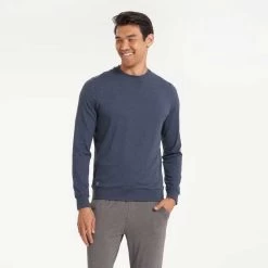 Vuori Men's Ponto Performance Crew - Azure Heather