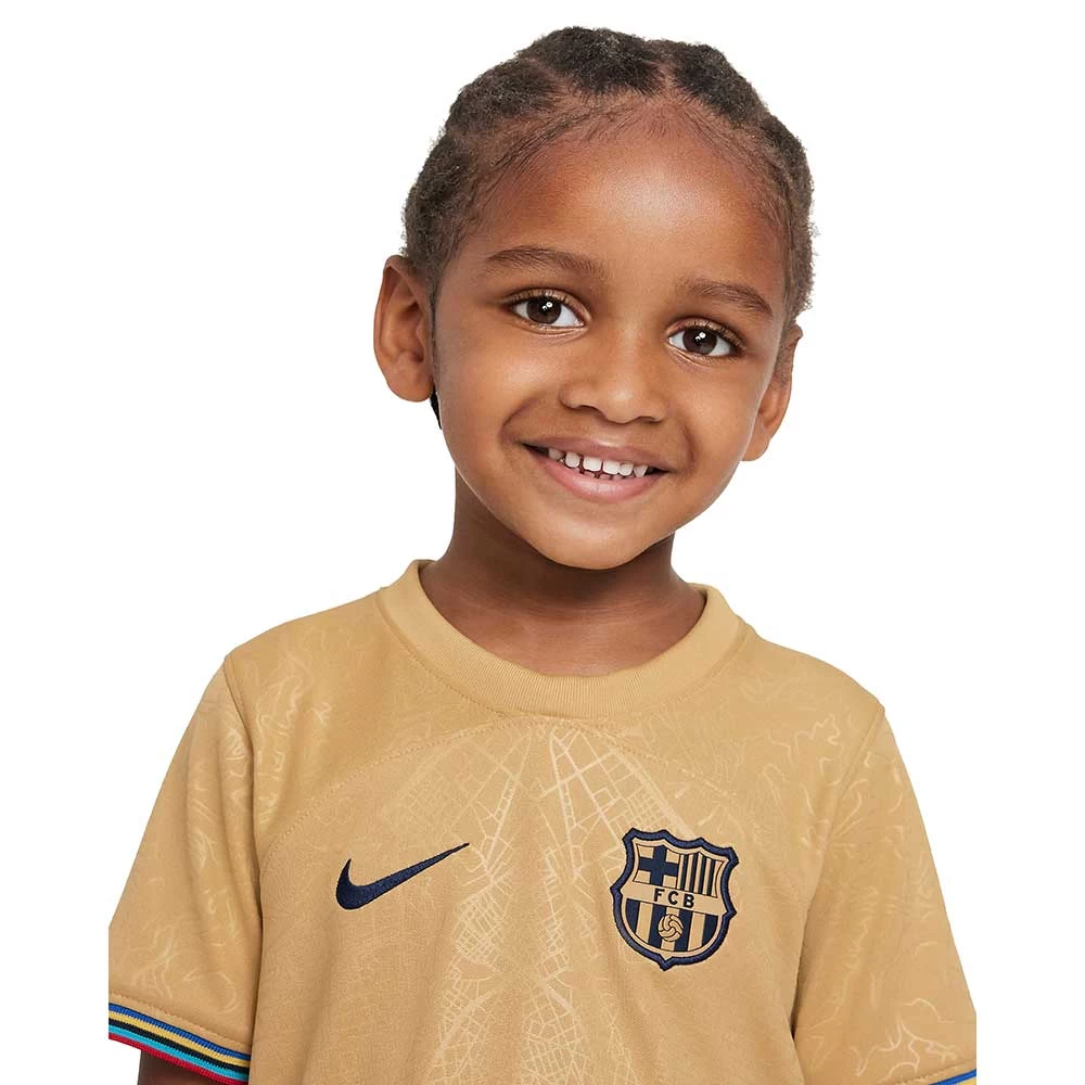 Youth Nike FC Barcelona 2022/23 Away Jersey - Club Gold/Obsidian 1 Youth Nike FC Barcelona 2022/23 Away Jersey - Club Gold/Obsidian