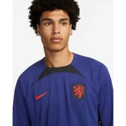 Nike Men's Netherlands 2022/23 Away Long Sleeve Away Jersey - Deep Royal/Black -Sportswear Sales Store netherlands 2022 23 stadium away mens dri fit long sleeve soccer jersey RcR2bD