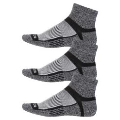 Saucony Unisex Inferno Merino Wool Quarter Socks 3-pack - Grey Marl