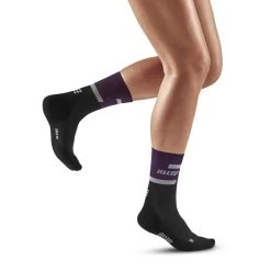 CEP Women's The Run Compression Mid Cut Socks 4.0 - Violet/Black