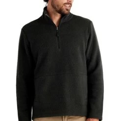 Men's Bamboo Sherpa Fleece Quarter Zip - Onyx