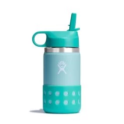 Hydro Flask 12 Oz Kids Wide Mouth Flex Straw & BootWater Bottle - Dew/Mirage