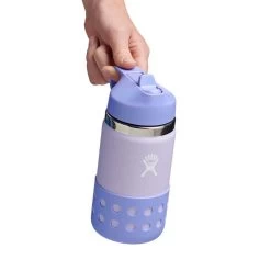 Hydro Flask 12 Oz Kids Wide Mouth Flex Straw & Boot Water Bottle - Wisteria/Lupine -Sportswear Sales Store w12bswbb519 dew hb 1