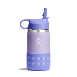 Hydro Flask 12 Oz Kids Wide Mouth Flex Straw & Boot Water Bottle - Wisteria/Lupine