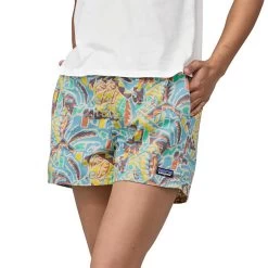 Patagonia Women's Funhoggers Shorts - Thriving Planet: Lagoon Blue -Sportswear Sales Store webimage DAFE365C 94A6 4B58 B7E4599B3689B3ED